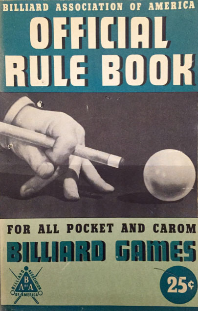 Poker pocket billiards rules BCA 1945 - 1