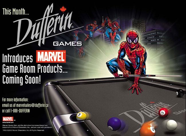 Marvel Dufferin Billiards Spider Man Poster