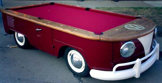 Billiard Table Made from a Volkswagen Bus