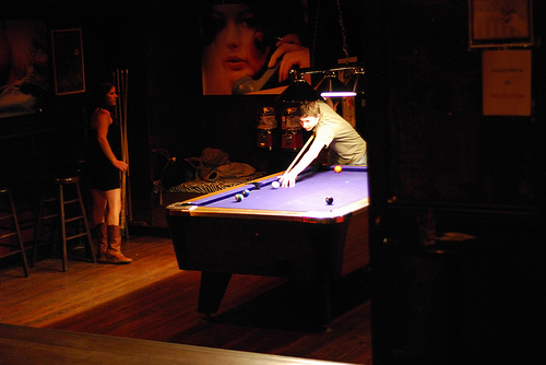 Billiard Table Under A Blacklight