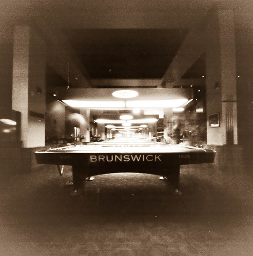 Brunswick Billiard Table Black and White