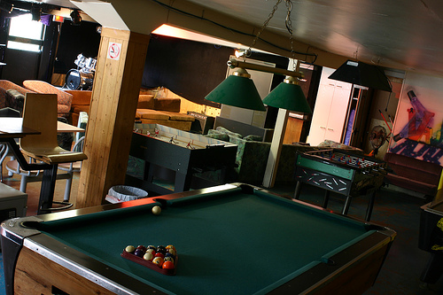 Messy Cluttered Home Billiard Table Room