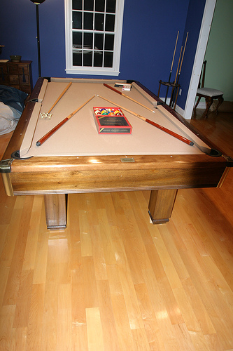 Pool Cue Stand in Billiard Room