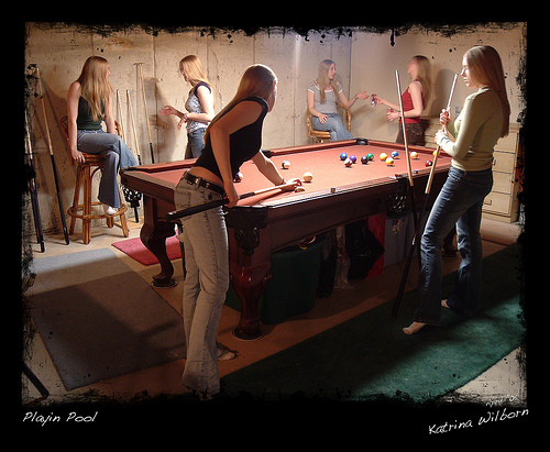 Pool Table in Unfinished Basement Billiard Room