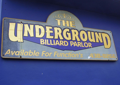 The Underground Billiard Parlor Sign