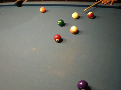 Worn Out and Dirty Pool Table Cloth