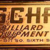 Schaaf Billiard Table Name Tag