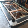 Fischer Regent Pool Table Main Cabinet in the Shop for Disassembly
